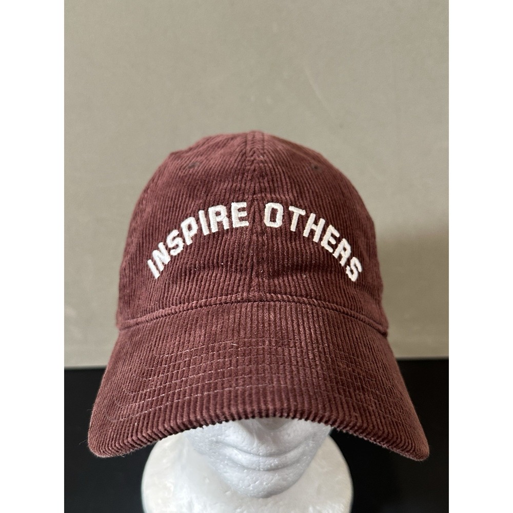 Inspire Others Strapback Hat Brown One Size Solid Corduroy Mad Engine
